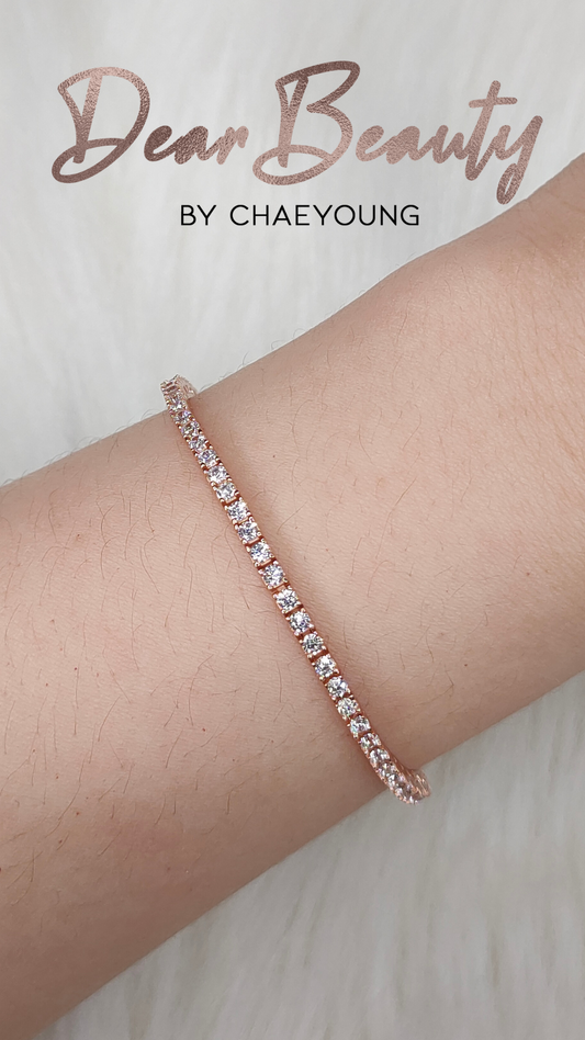 Ally 3 Pointer Mini Tennis Bracelet Rose Gold