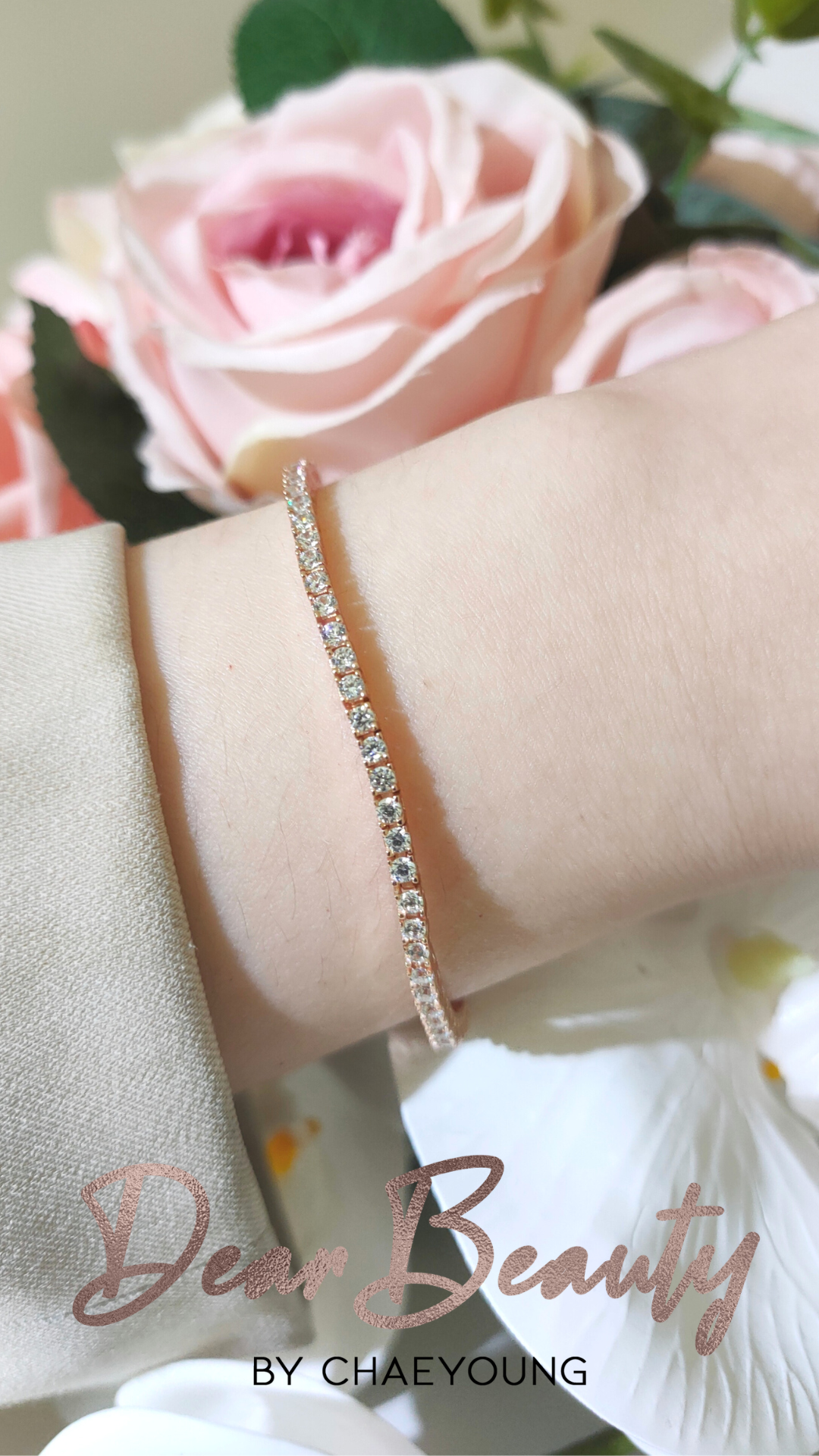 Ally 3 Pointer Mini Tennis Bracelet Rose Gold