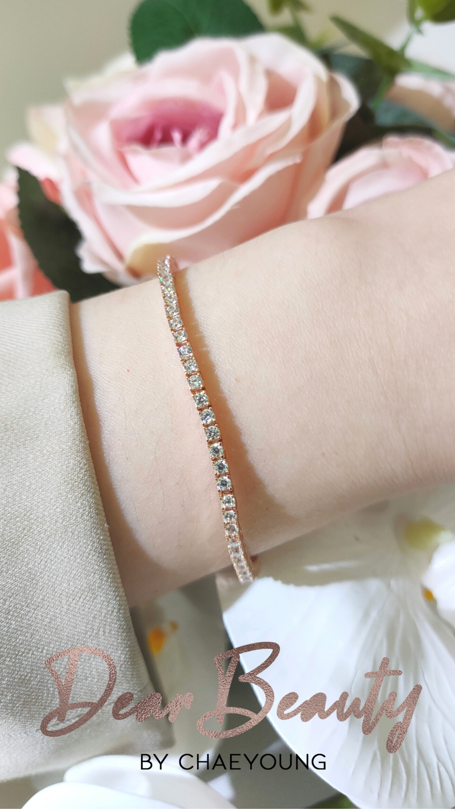 Ally 3 Pointer Mini Tennis Bracelet Rose Gold