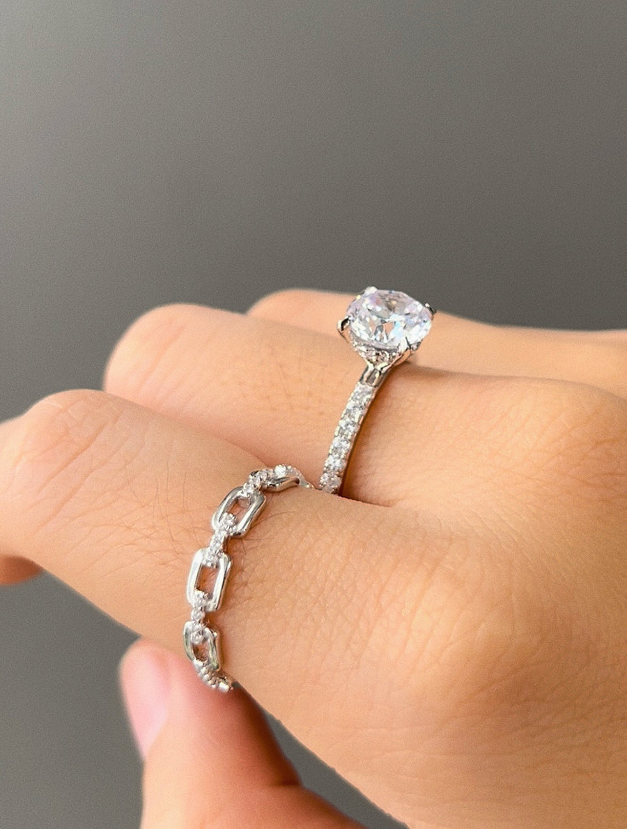 Camille 2 Carat Solitaire Hidden Halo Ring