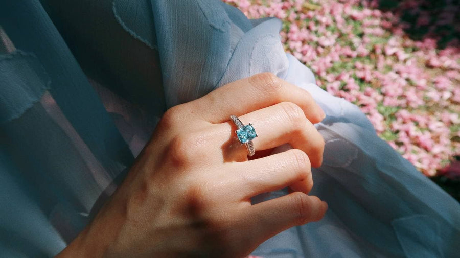 Muriel 1 Carat Ring in Aquamarine Blue