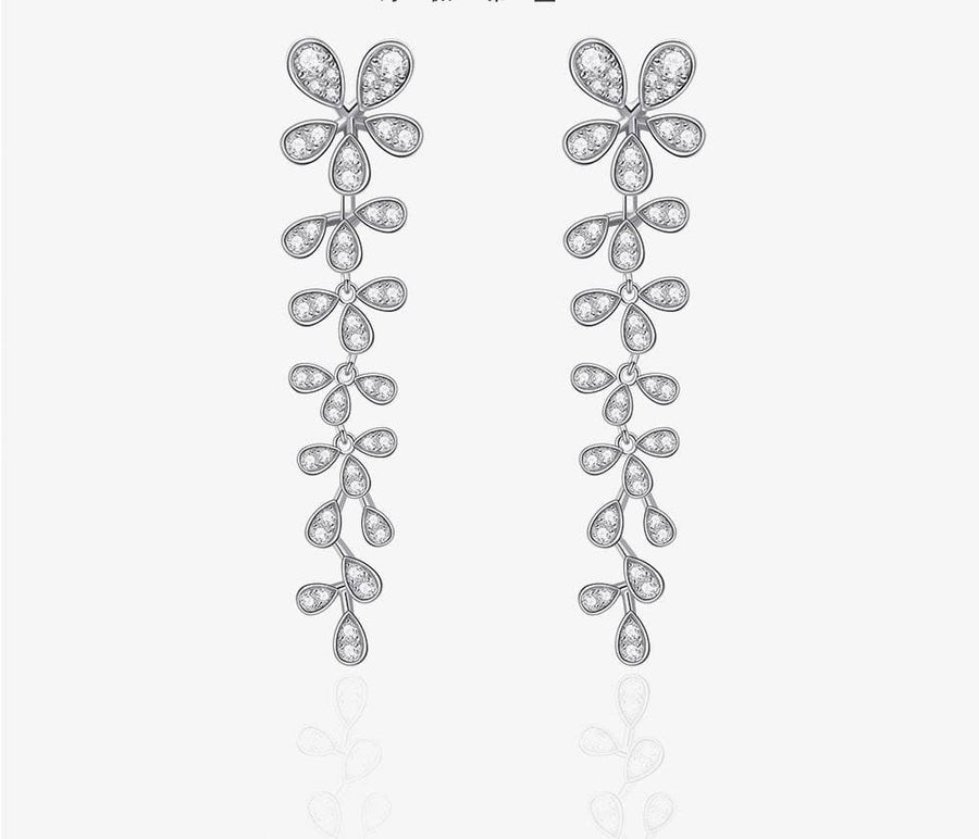 Astrid 0.5 Carat Flower Vine Dangling Earrings