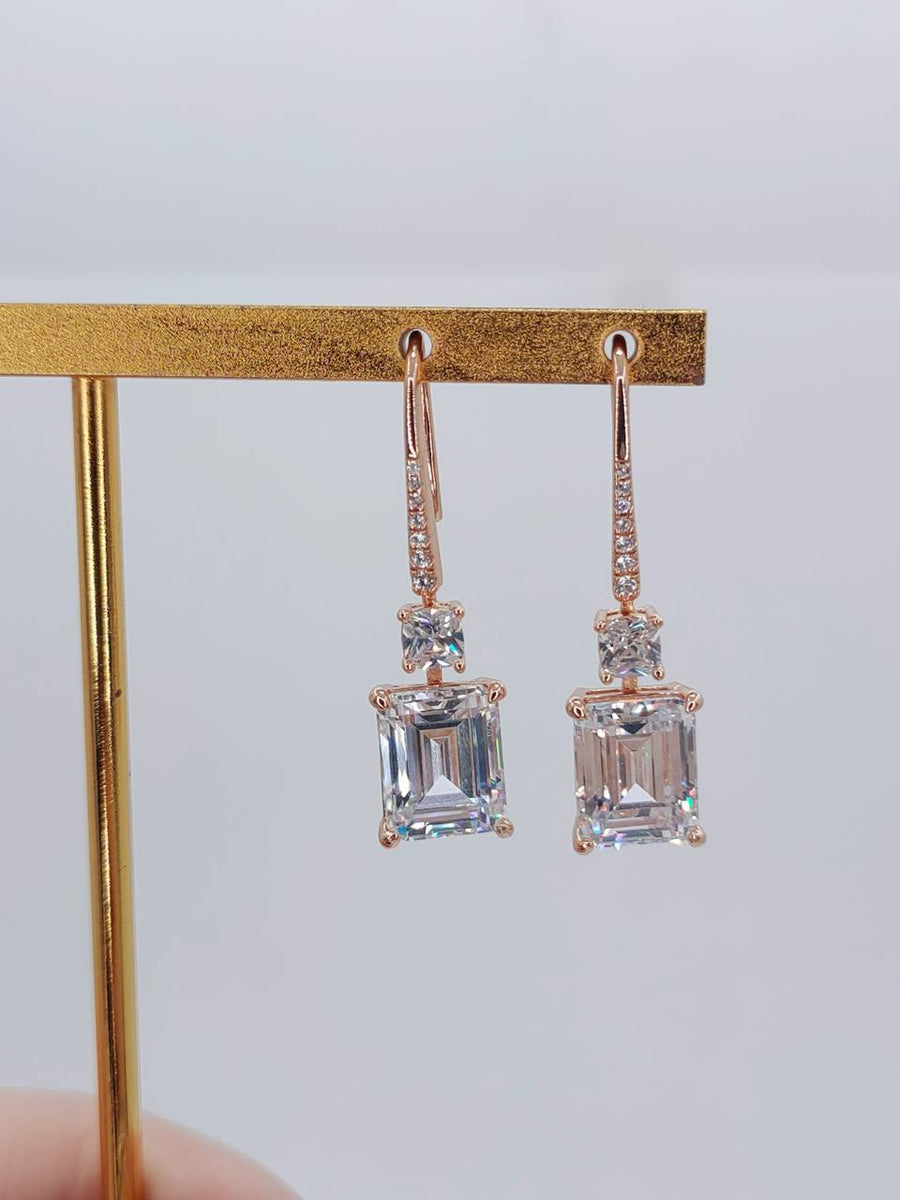 Jules Emerald Cut Drop Earring