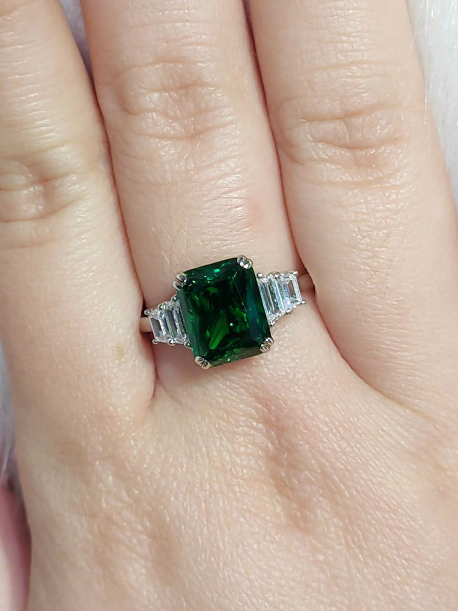 Buy 2.11tcw 14K Three Stone Emerald & Pear Diamond Ring, 14k Emerald Ring,  Emerald Diamond 3 Stone Ring, Crazy Rich Asians Emerald Ring, Emerald  Online in India - Etsy
