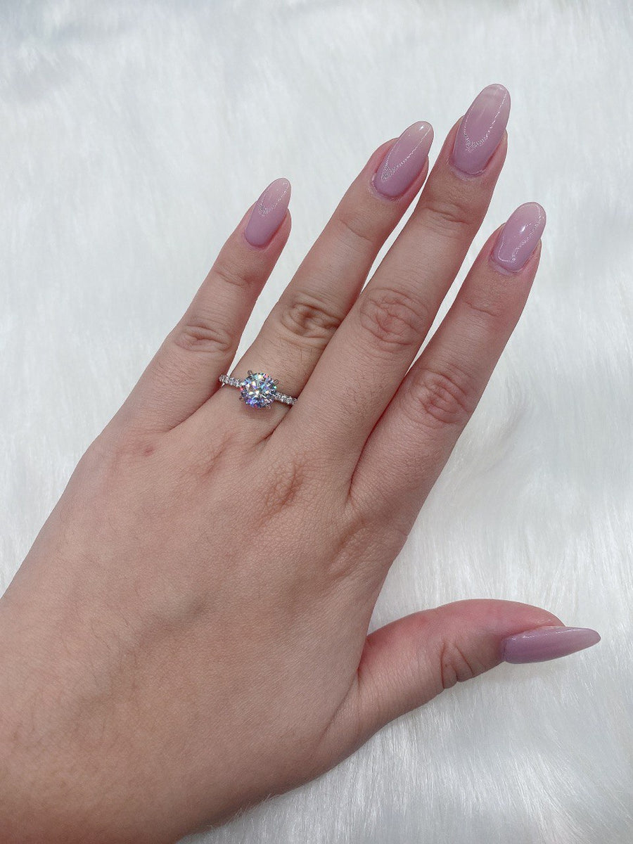 Camille 2 Carat Solitaire Hidden Halo Ring