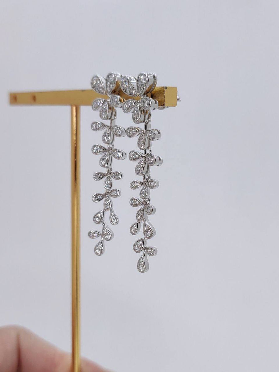 Astrid 0.5 Carat Flower Vine Dangling Earrings