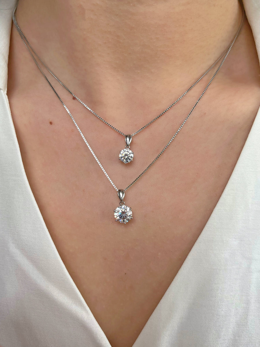 Julie 2 Carat Classic Solitaire Necklace